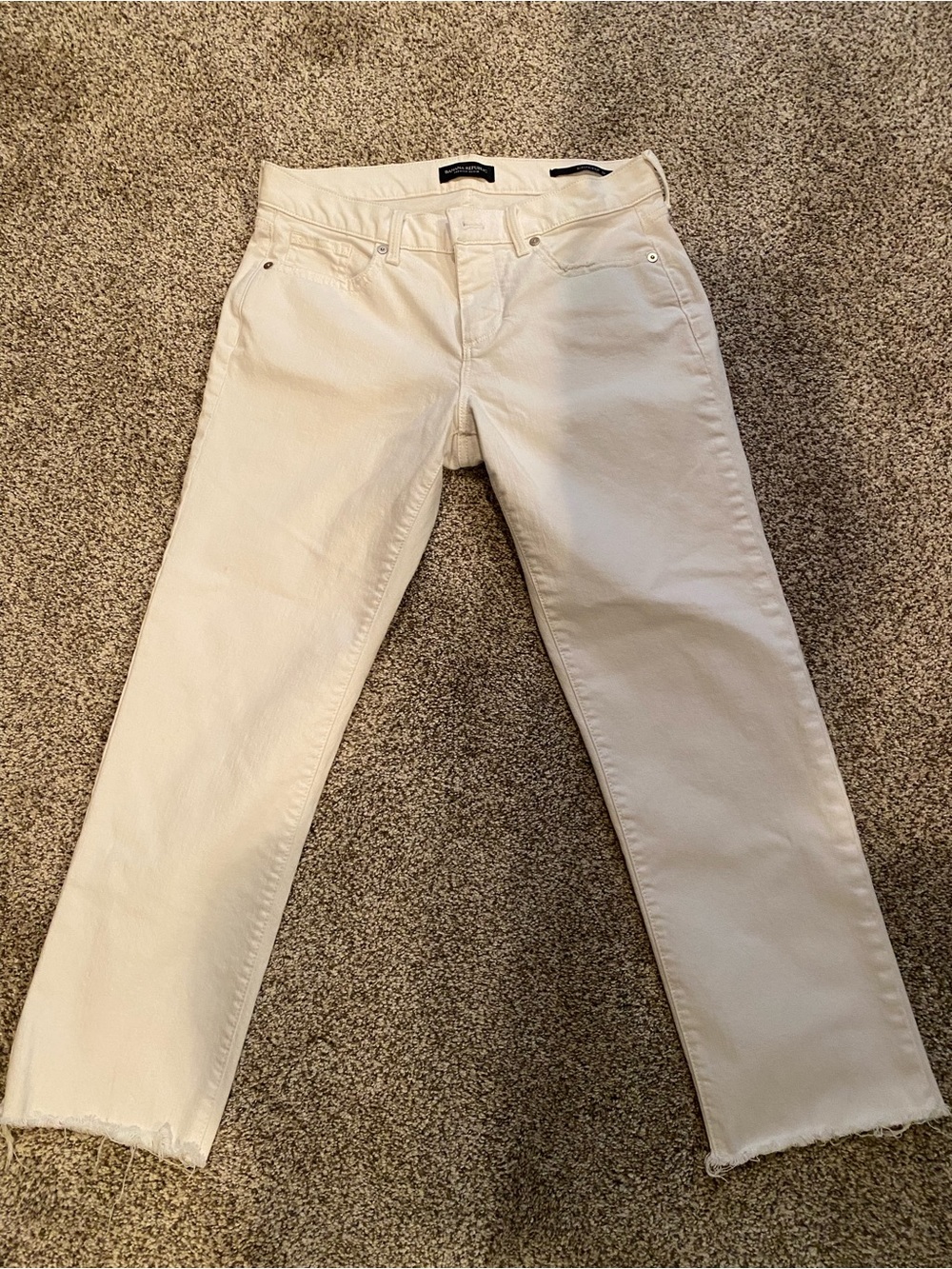 Banana Republic Girlfriend White Straight-Leg Jeans 26